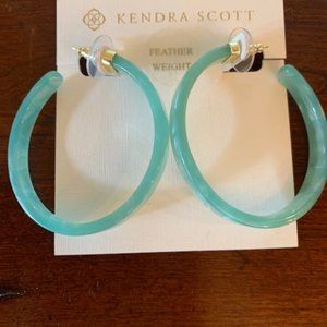 Kendra Scott Kash Hoop Earrings-Jade /Gold Color
